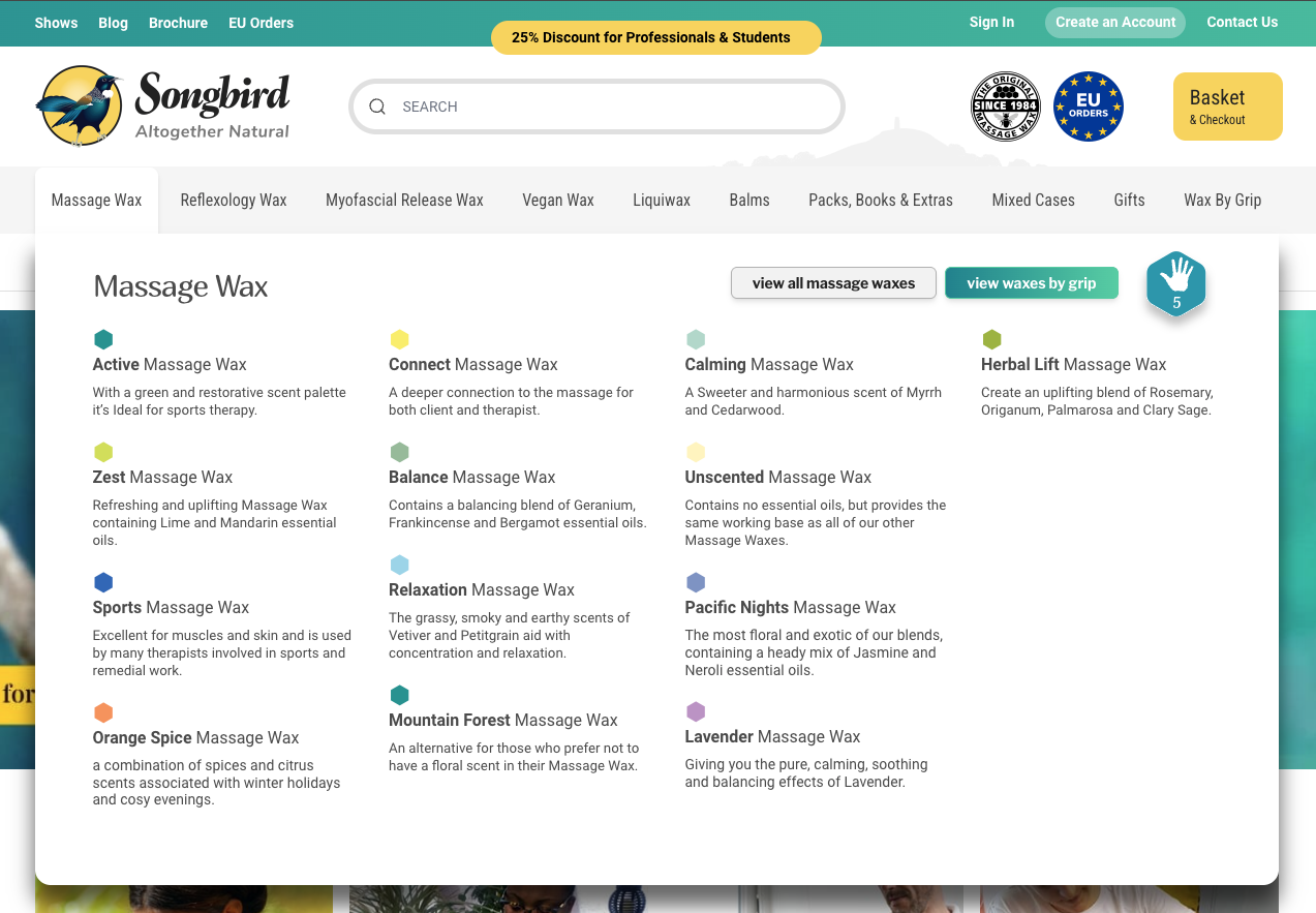 Menu redesign